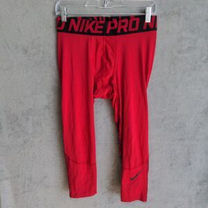 Nike Pro Hypercool Compression Tights Mens Large Red 3/4 Stretch Performance